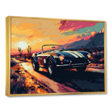 Blue And Yellow Vintage Car Charisma I - Cars Retro Canvas Wall Art