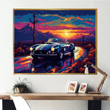 Blue And Purple Vintage Car Charisma - Cars Retro Canvas Wall Art