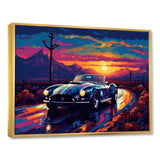 Blue And Purple Vintage Car Charisma - Cars Retro Canvas Wall Art