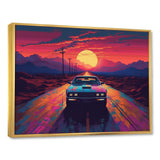 Pink And Blue Vintage Car Charisma - Cars Retro Canvas Wall Art