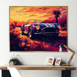 Blue And Pink Artistic Portrayals Of Muscle Cars - Cars Off-Road Canvas Wall Art