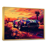 Blue And Pink Artistic Portrayals Of Muscle Cars - Cars Off-Road Canvas Wall Art