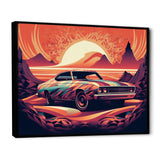 Orange And Purple Artistic Portrayals Of Muscle Cars - Cars Off-Road Canvas Wall Art