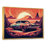 Orange And Purple Artistic Portrayals Of Muscle Cars - Cars Off-Road Canvas Wall Art