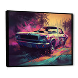 Pink And Green Exquisite Muscle Cars I - Cars Off-Road Canvas Wall Art