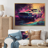 Pink And Green Exquisite Muscle Cars I - Cars Off-Road Canvas Wall Art