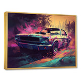 Pink And Green Exquisite Muscle Cars I - Cars Off-Road Canvas Wall Art
