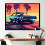 Green And Orange Exquisite Muscle Cars - Cars Off-Road Canvas Wall Art