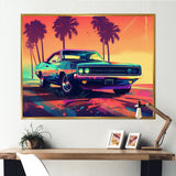 Green And Orange Exquisite Muscle Cars - Cars Off-Road Canvas Wall Art