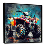 Green And Black Conquering Off road 4x4 - Motorcycle Canvas Wall Art