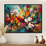 Red Vibrant Garden Symphony III - Floral Canvas Wall Art