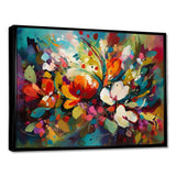 Red Vibrant Garden Symphony III - Floral Canvas Wall Art