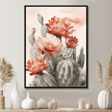 Red Desert Cactus - Floral Canvas Wall Art