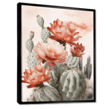 Red Desert Cactus - Floral Canvas Wall Art