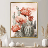 Red Desert Cactus - Floral Canvas Wall Art