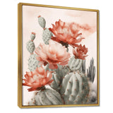 Red Desert Cactus - Floral Canvas Wall Art