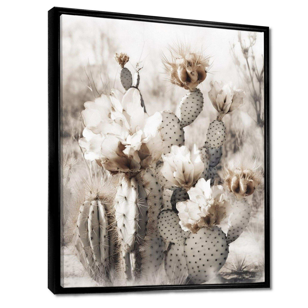 Cream Desert Cactus - Floral Canvas Wall Art