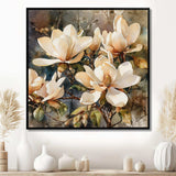 Cream Magnolia Symphony - Floral Canvas Wall Art