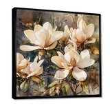 Cream Magnolia Symphony - Floral Canvas Wall Art