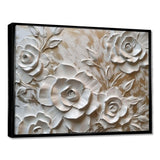 White Roses In Bloom - Floral Canvas Wall Art