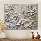 White Roses In Bloom - Floral Canvas Wall Art