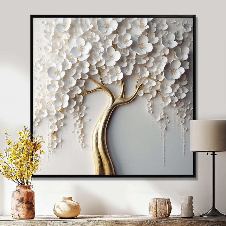 IDesignart White Orchid Tree Garden Of Branches VII - Landscapes Canvas Wall Art