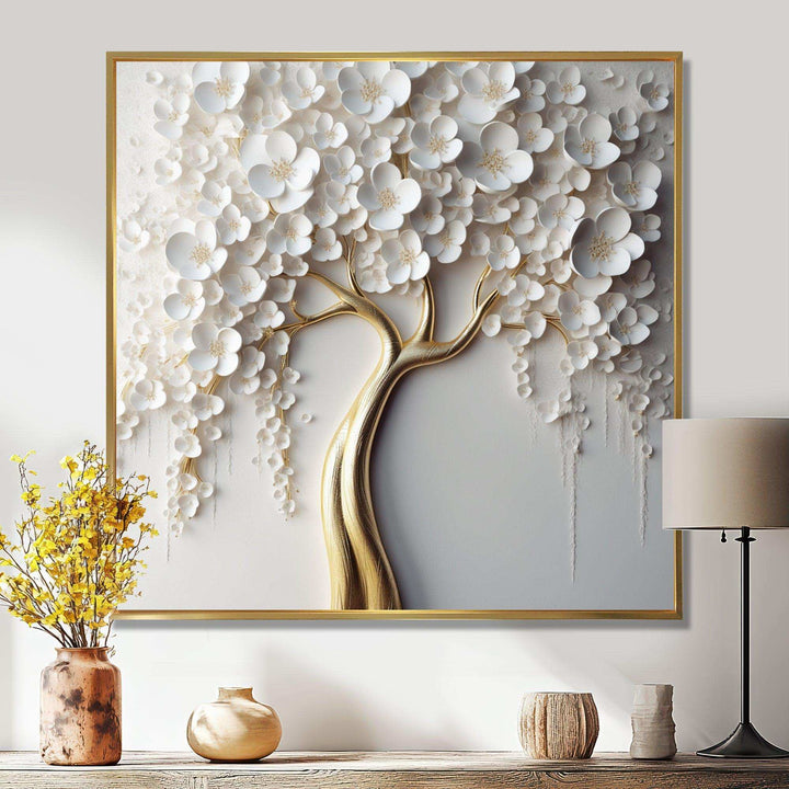 IDesignart White Orchid Tree Garden Of Branches VII - Landscapes Canvas Wall Art