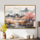 Golden Whispers Of Japon II - Landscapes Canvas Wall Art