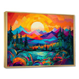 Vibrant Sunset Shining Over Mountains II - Landscapes Canvas Wall Art