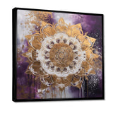 Purple And Gold Mandala II - Geometric Canvas Wall Art