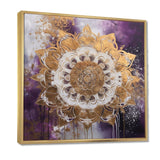 Purple And Gold Mandala II - Geometric Canvas Wall Art