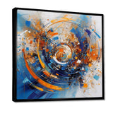 Blue And Orange Space - Landscapes Canvas Wall Art