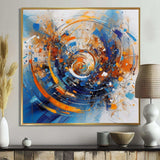 Blue And Orange Space - Landscapes Canvas Wall Art