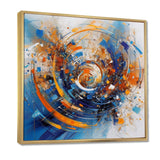 Blue And Orange Space - Landscapes Canvas Wall Art