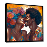 Beautiful Black Couple In Love II - People Canvas Wall Art