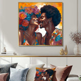 Beautiful Black Couple In Love II - People Canvas Wall Art