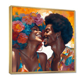 Beautiful Black Couple In Love II - People Canvas Wall Art