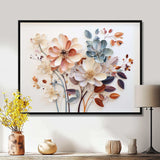 White Botanical Collage - Abstract Canvas Wall Art