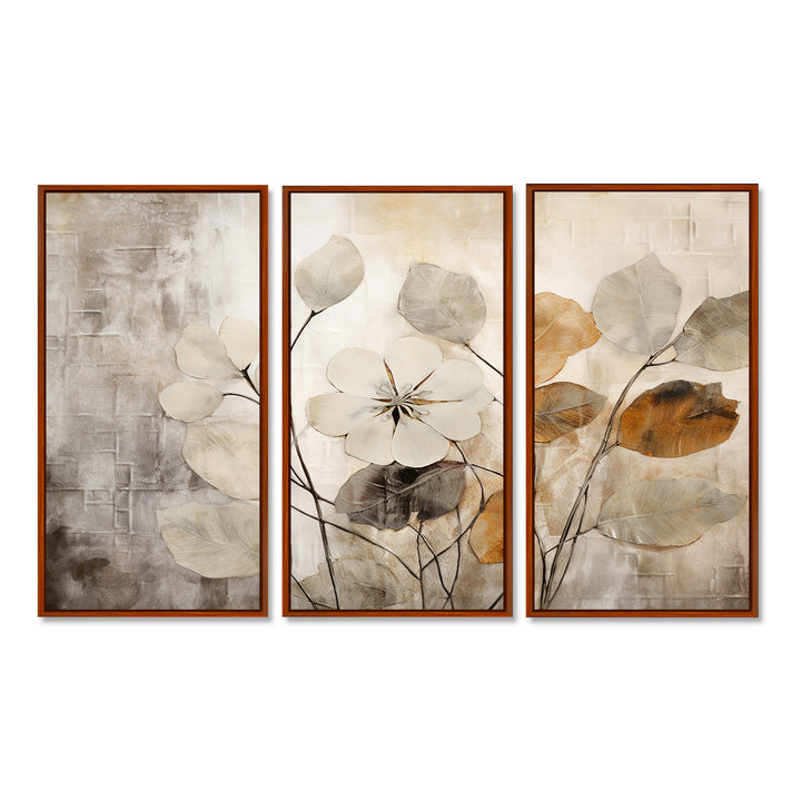 Beige Botanical Impressions III - Split Panel Canvas Art