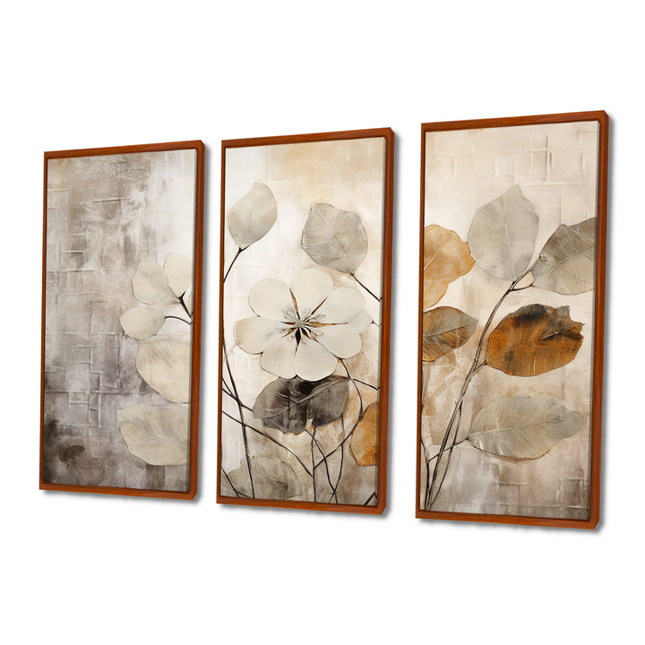 Beige Botanical Impressions III - Split Panel Canvas Art