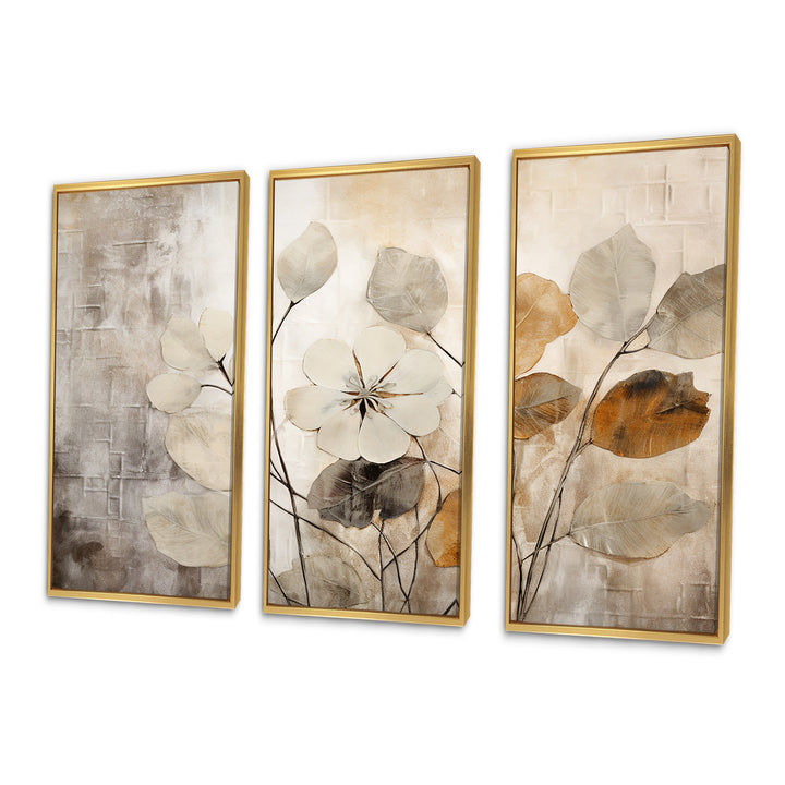 Beige Botanical Impressions III - Split Panel Canvas Art