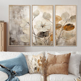 Beige Botanical Impressions III - Split Panel Canvas Art