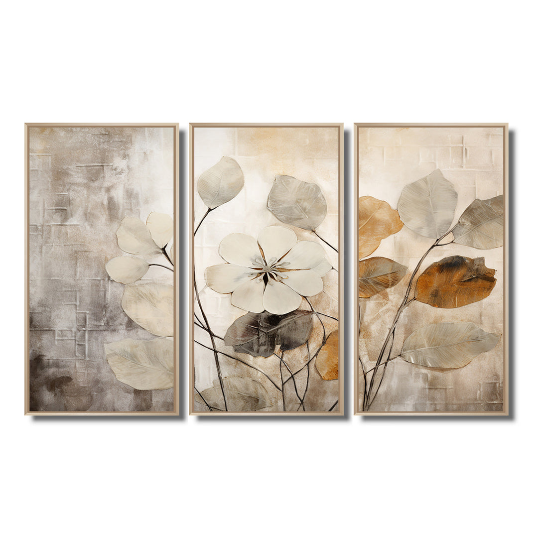 Beige Botanical Impressions III - Split Panel Canvas Art