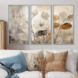 Beige Botanical Impressions III - Split Panel Canvas Art