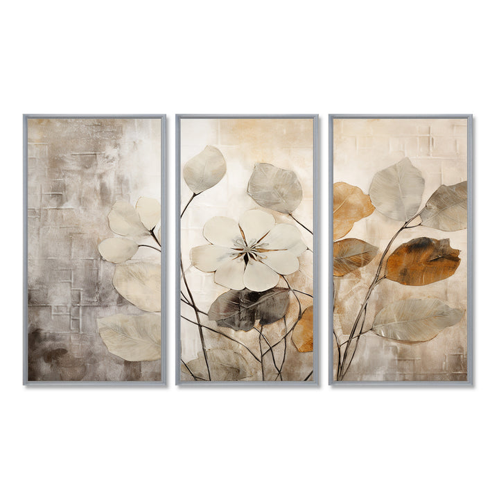 Beige Botanical Impressions III - Split Panel Canvas Art