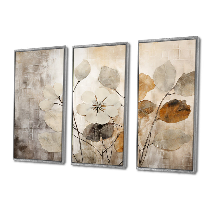 Beige Botanical Impressions III - Split Panel Canvas Art