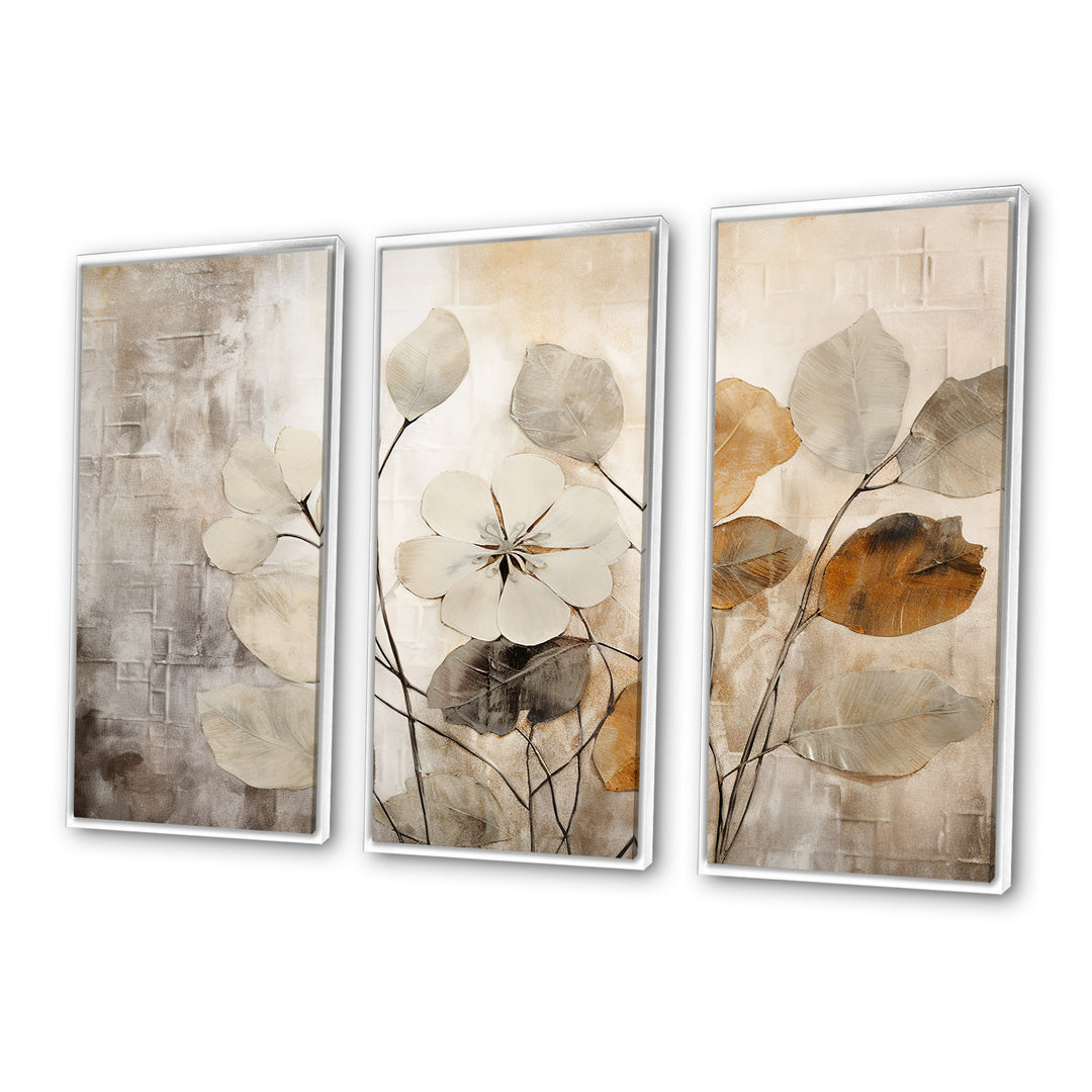 Beige Botanical Impressions III - Split Panel Canvas Art