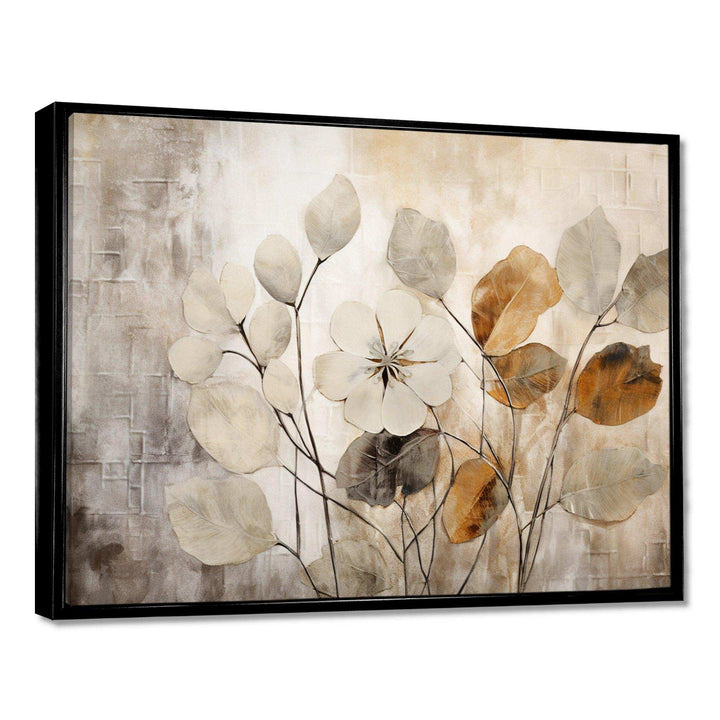Idesignart beige botanical impressions iii abstract canvas wall art