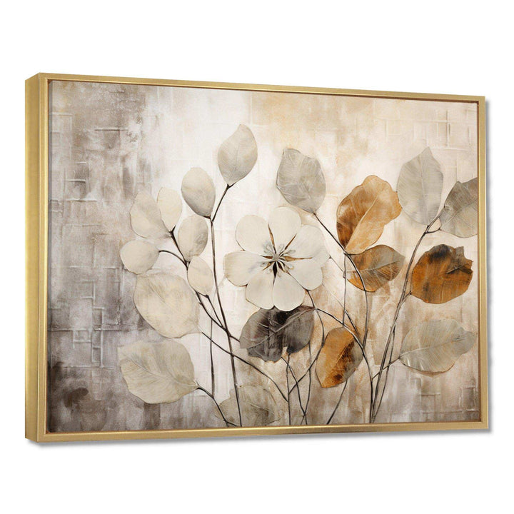 Idesignart beige botanical impressions iii abstract canvas wall art
