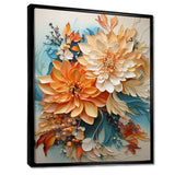 Orange Teal Botanical Whirlwind I - Abstract Canvas Wall Art